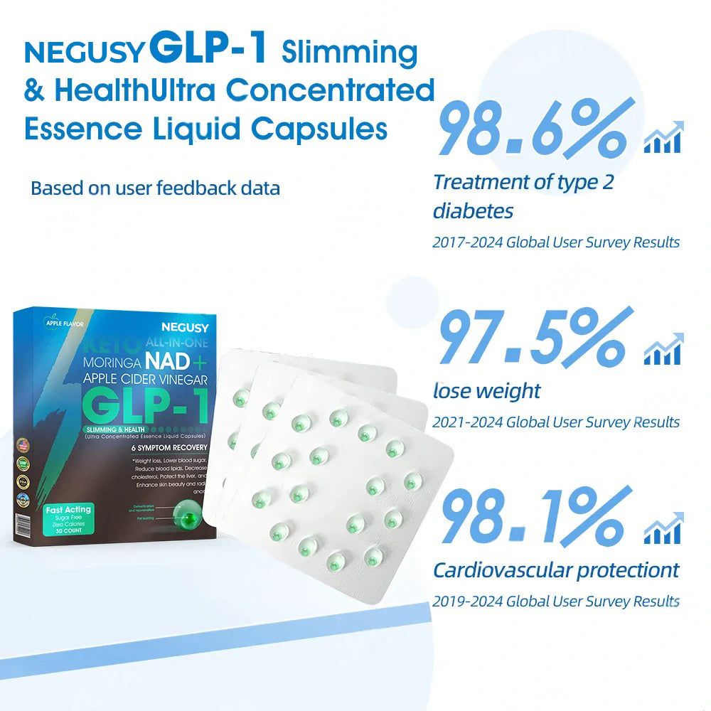 NEGUSY®GLP-1 Slimming & Health Ultra Concentrated Essence Liquid Pearls - NAD+ Moringa & ACV & Keto BHB