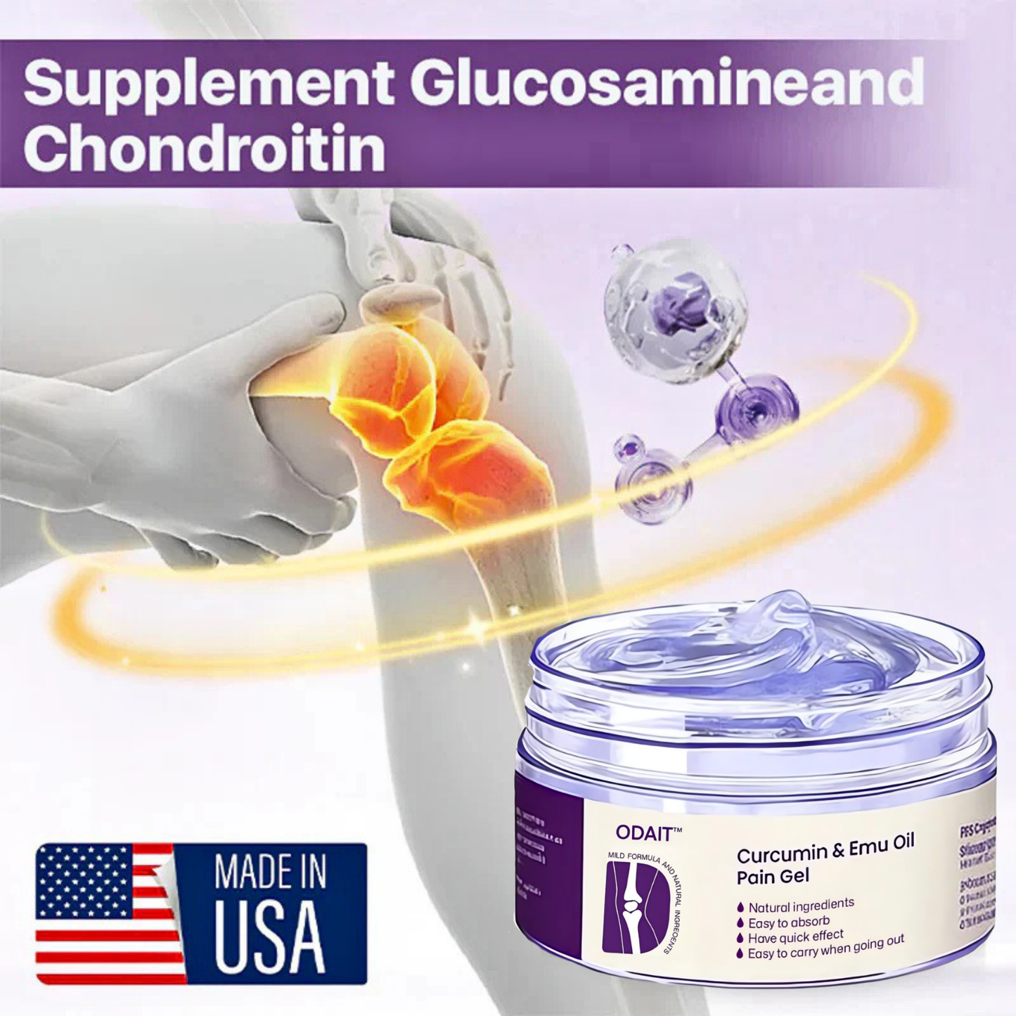 ODAIT⢠ Curcumin & Emu Oil Pain Gel-š„Backed by Us Osteopathic Experts