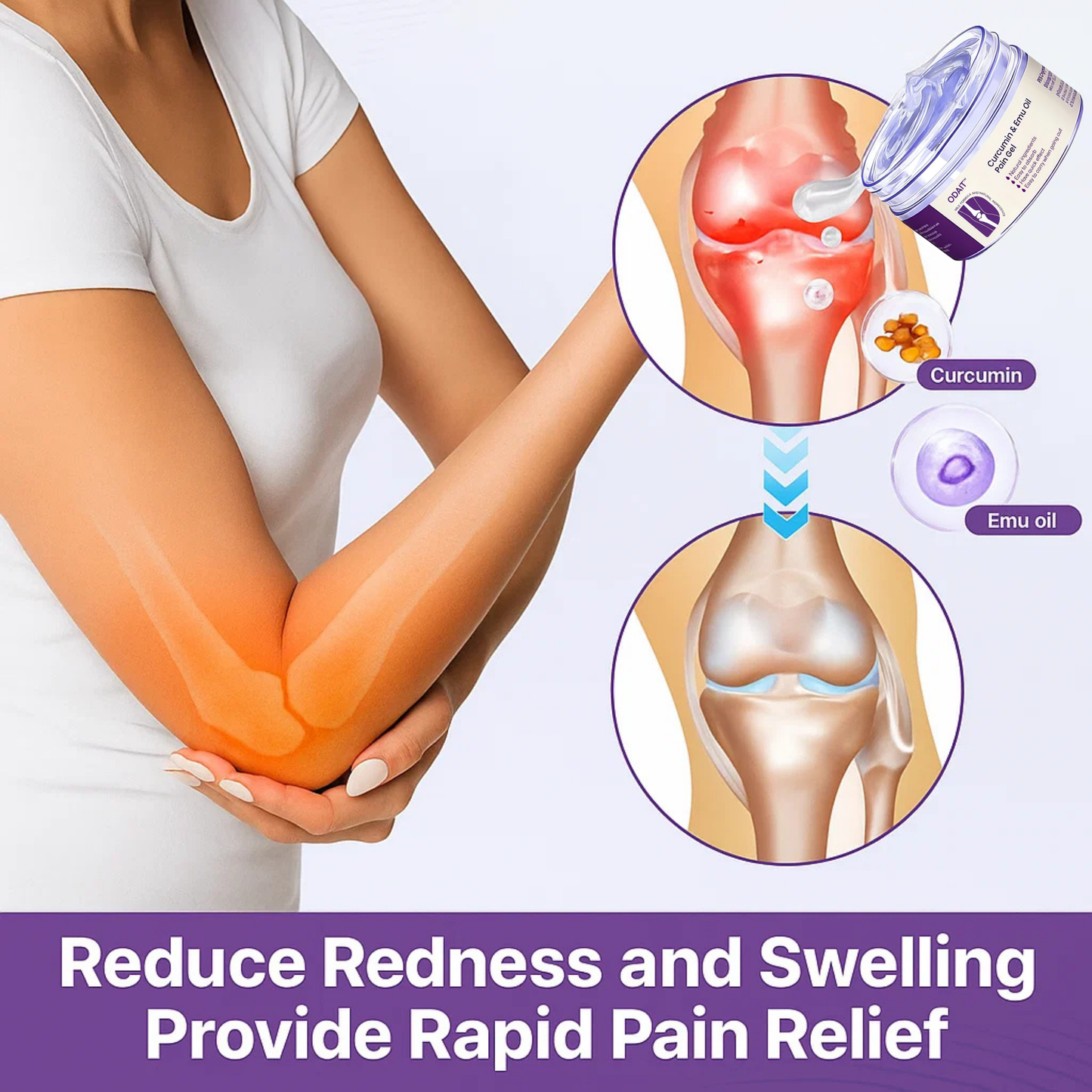 ODAIT⢠ Curcumin & Emu Oil Pain Gel-š„Backed by Us Osteopathic Experts