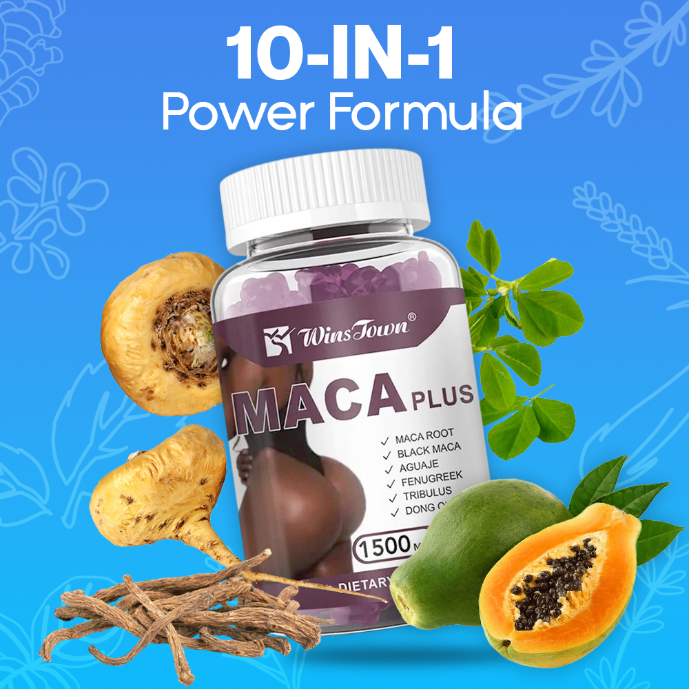 π Maca Plus Gummies (1500mg) | Dietary Supplement for Hips Enlargement, Butt Enhancement, and Hormonal Balance