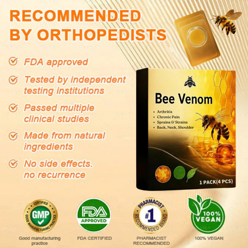 【Last Day Promotion 80% OFF🔥】FDA Official: LBMLBM™ BeeVenom Joint Relief Patch – Arthritis Pain Relief, Anti-Inflammation & Mobility Support(Zero Pain | 24/7 Comfort | Natural Healing)🔥🎁
