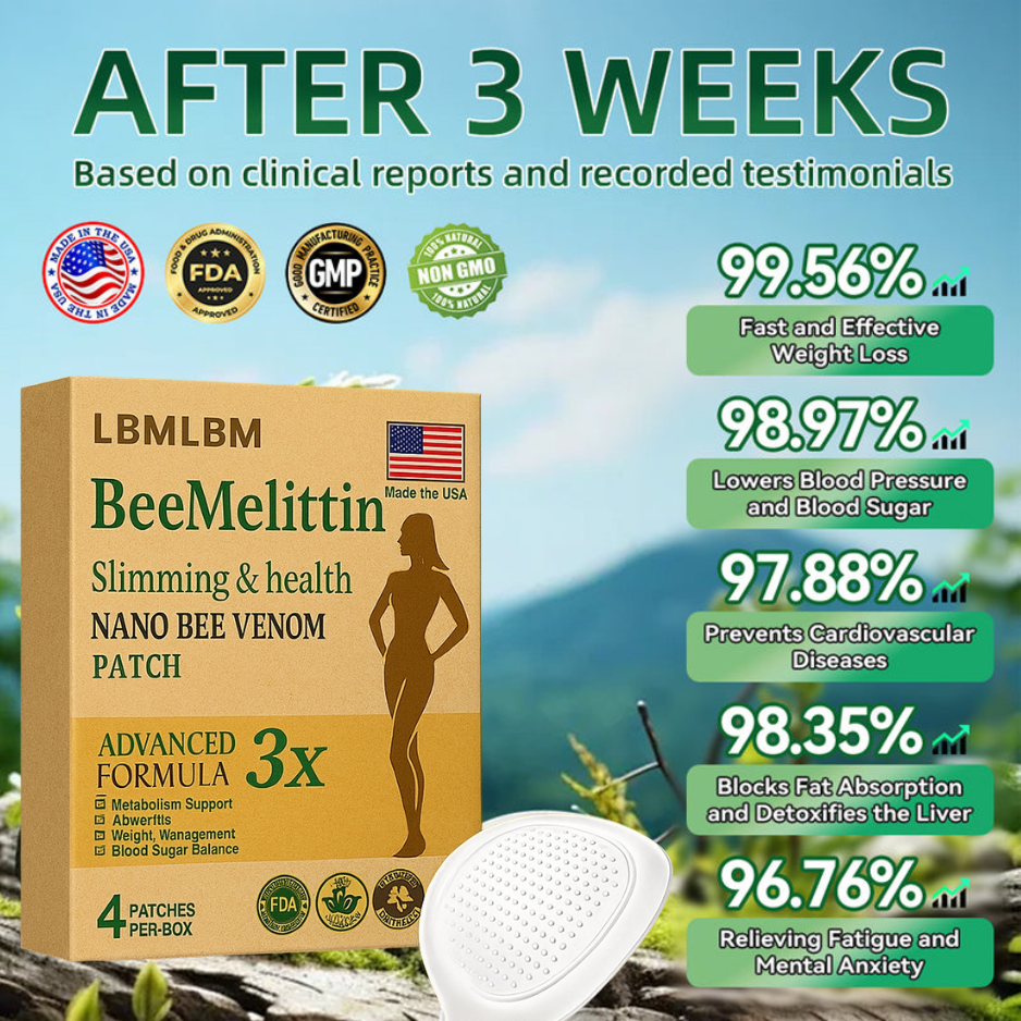 【Last Day Promotion 80% OFF🔥】FDA Official: LBMLBM™ BeeMelittin Slimming Patch – Fat Burning, Cellulite Reduction & Body Shaping(Zero Pain, 24/7 Release | Lose 20lbs FAST | 90% Sugar Drop | )🔥🎁