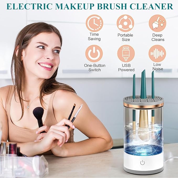 š§30-second Automatic Makeup Brush Cleaner for Ageless Skin & Pristine Makeup