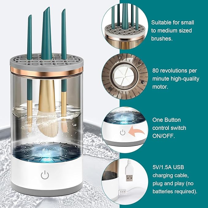 š§30-second Automatic Makeup Brush Cleaner for Ageless Skin & Pristine Makeup