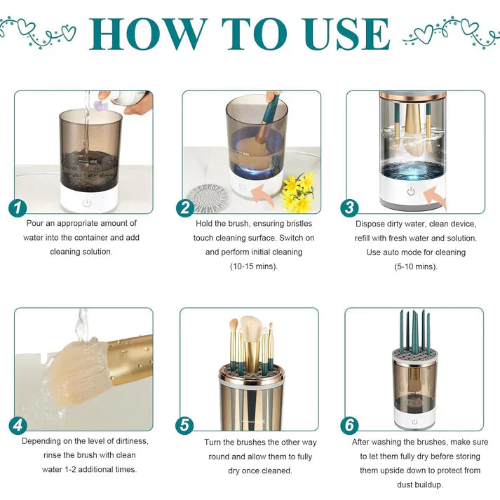 š§30-second Automatic Makeup Brush Cleaner for Ageless Skin & Pristine Makeup