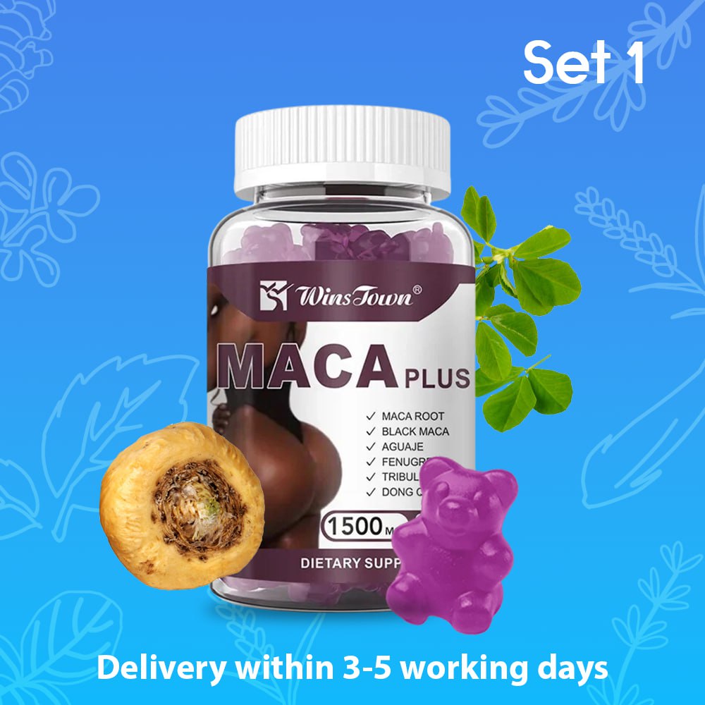 🍑 Maca Plus Gummies (1500mg) | Dietary Supplement for Hips Enlargement, Butt Enhancement, and Hormonal Balance