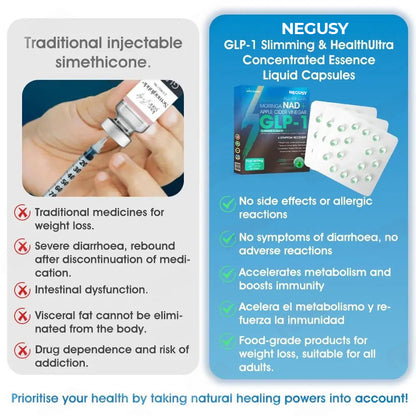 NEGUSY®GLP-1 Slimming & Health Ultra Concentrated Essence Liquid Pearls - NAD+ Moringa & ACV & Keto BHB